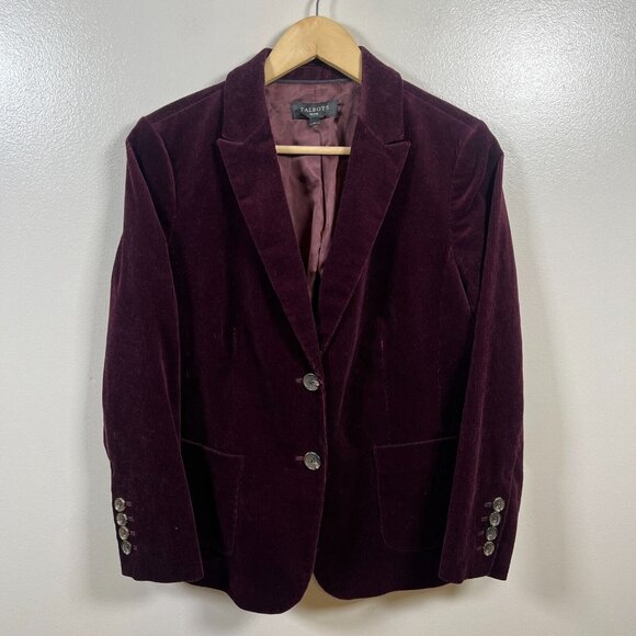 Talbots Jackets & Blazers - Talbots Corduroy Blazer Jacket Size 12 Petite Burgundy Holiday Christmas Work